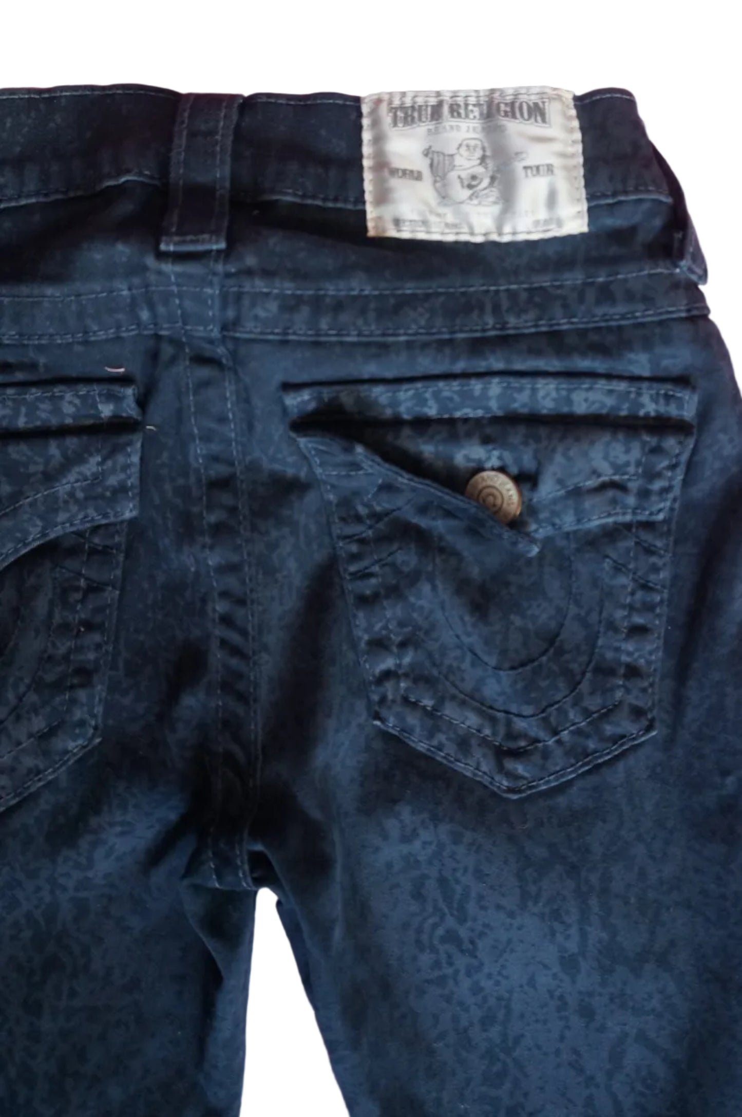 Vintage True Religion Navy Splattered Skinny Jeans - Size 1