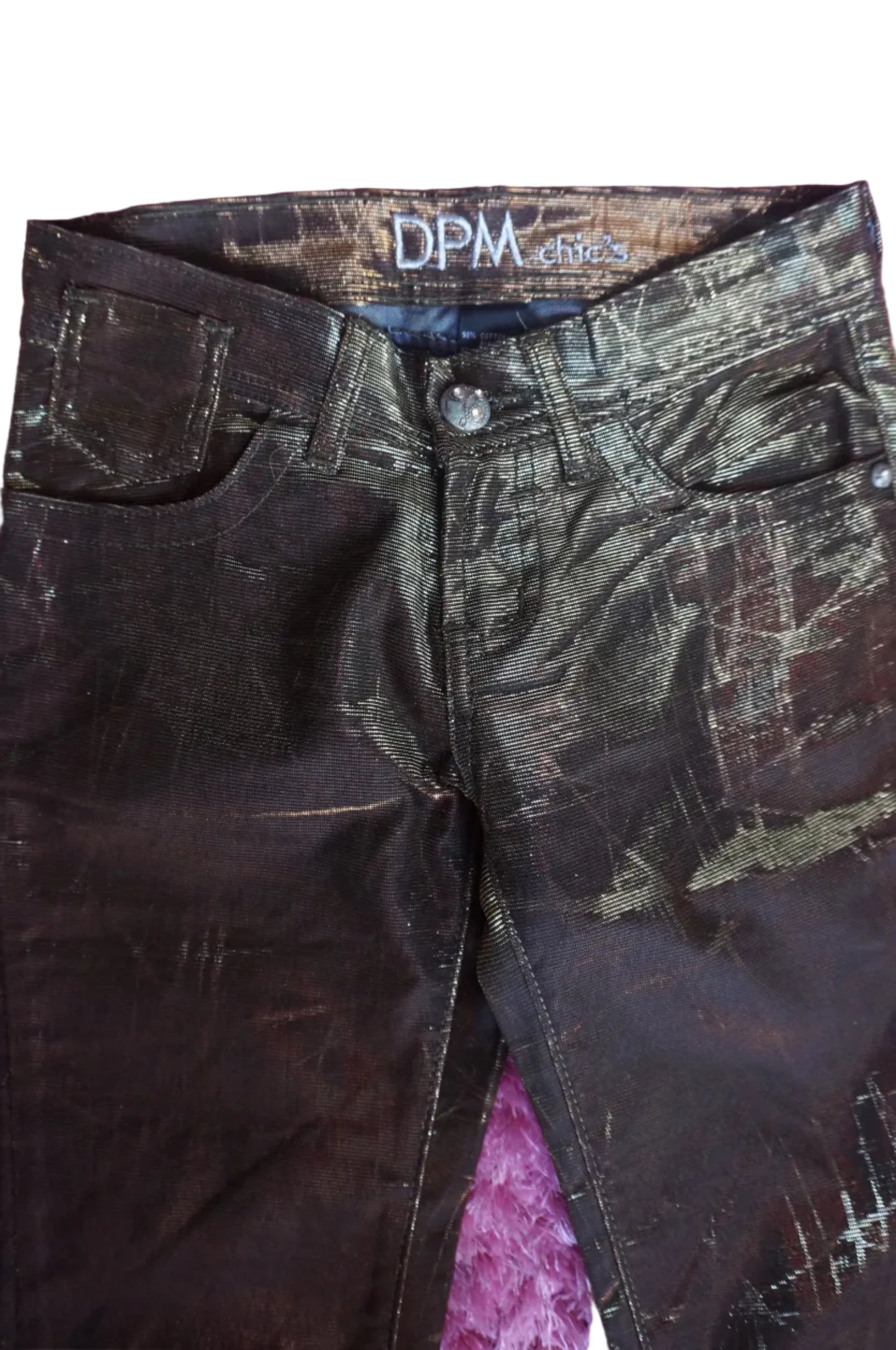 Vintage Gold Low Rise Jeans - Size 0