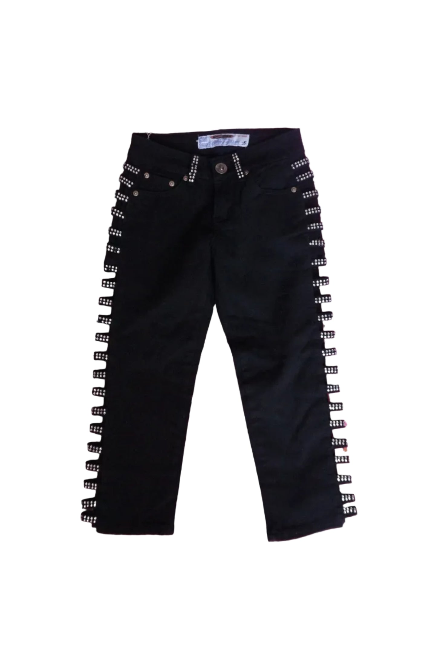 Vintage Black Cut-Out Rhinestone Capris - Size 1