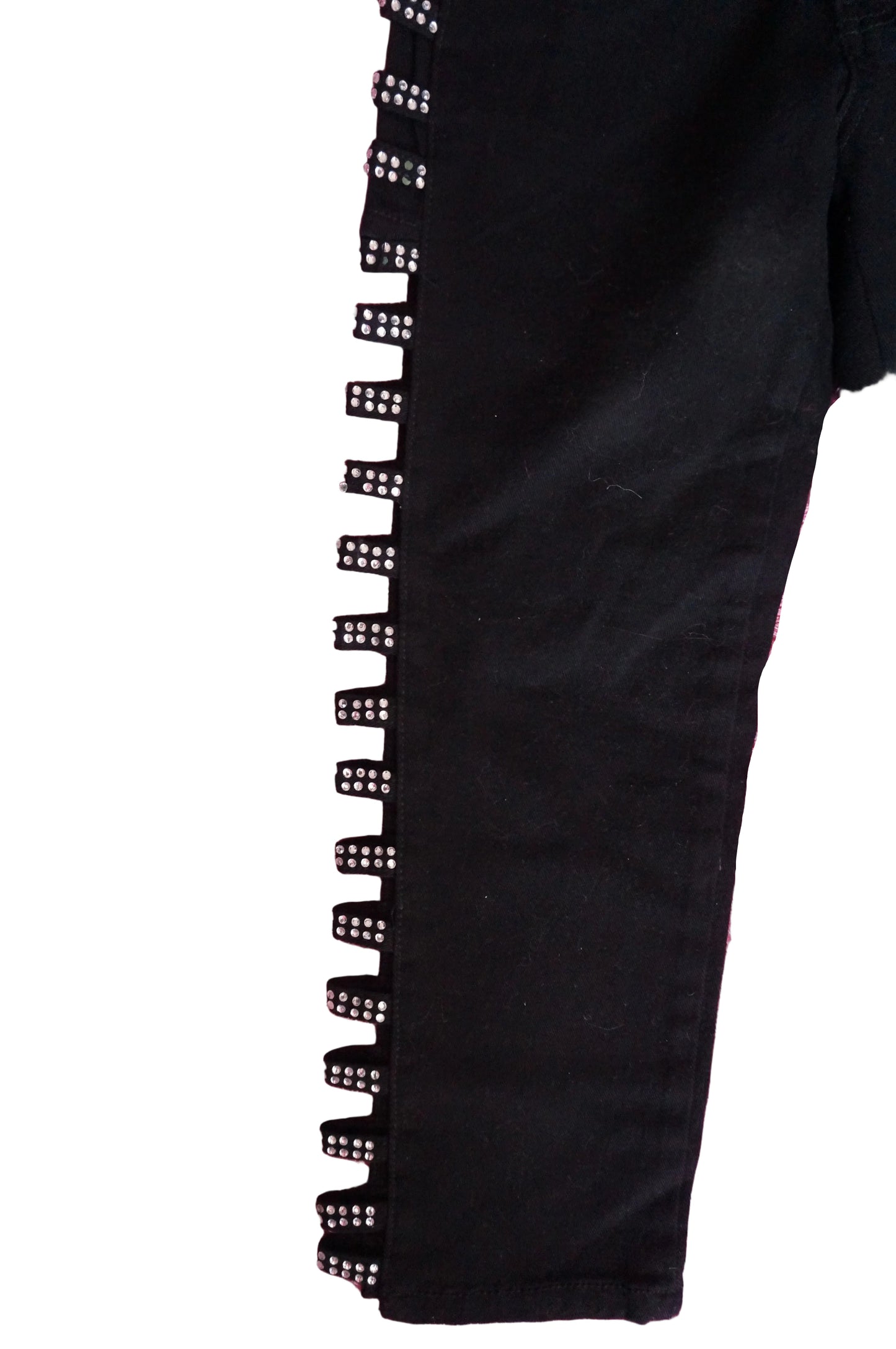 Vintage Black Cut-Out Rhinestone Capris - Size 1