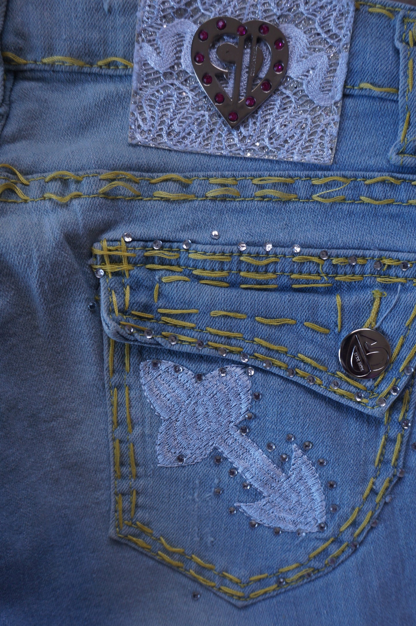 Vintage Sugar Dolls Light Wash Low Rise Jeans - Size 7/8