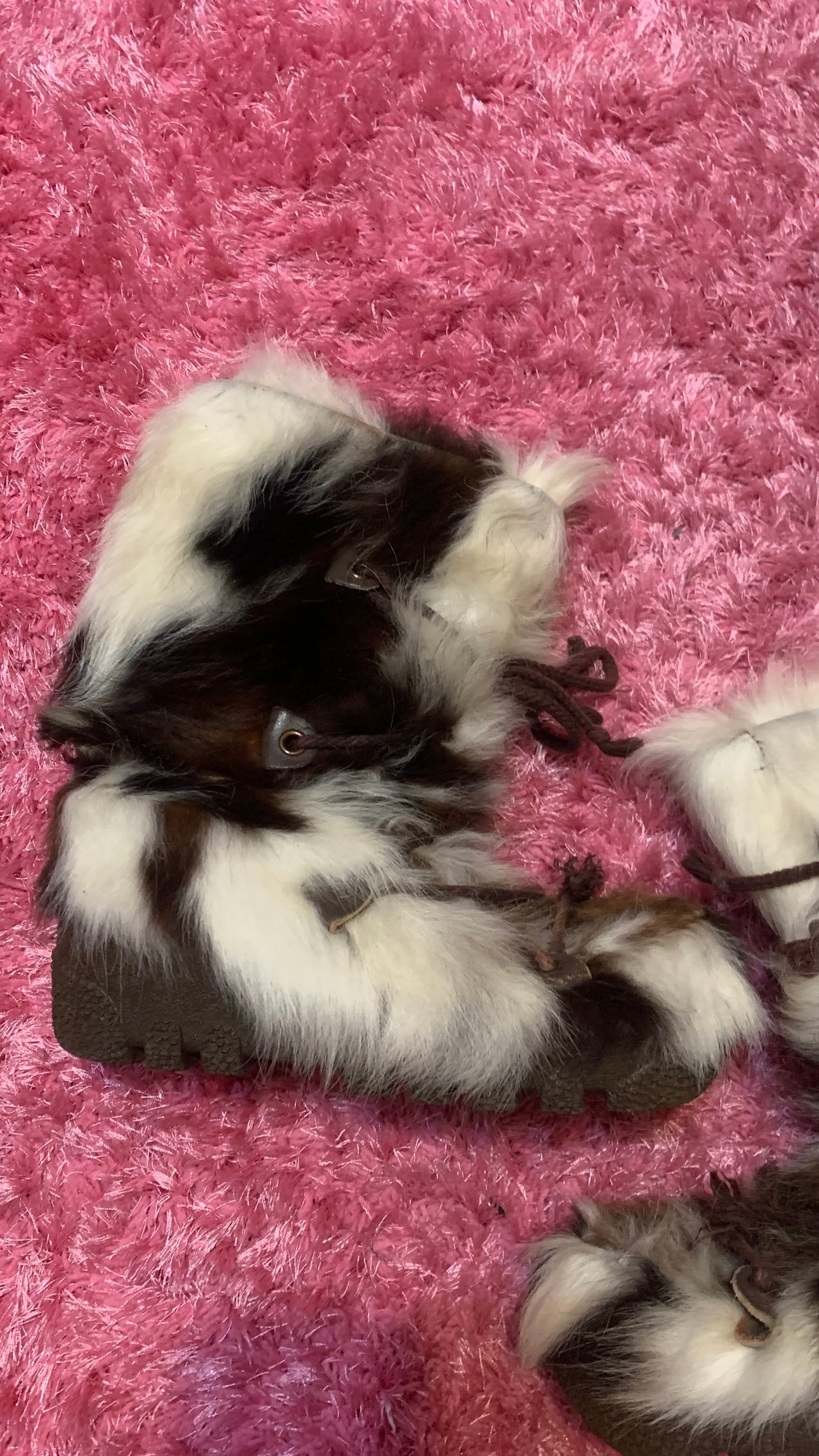 Vintage Brown and Cream Winter Boots