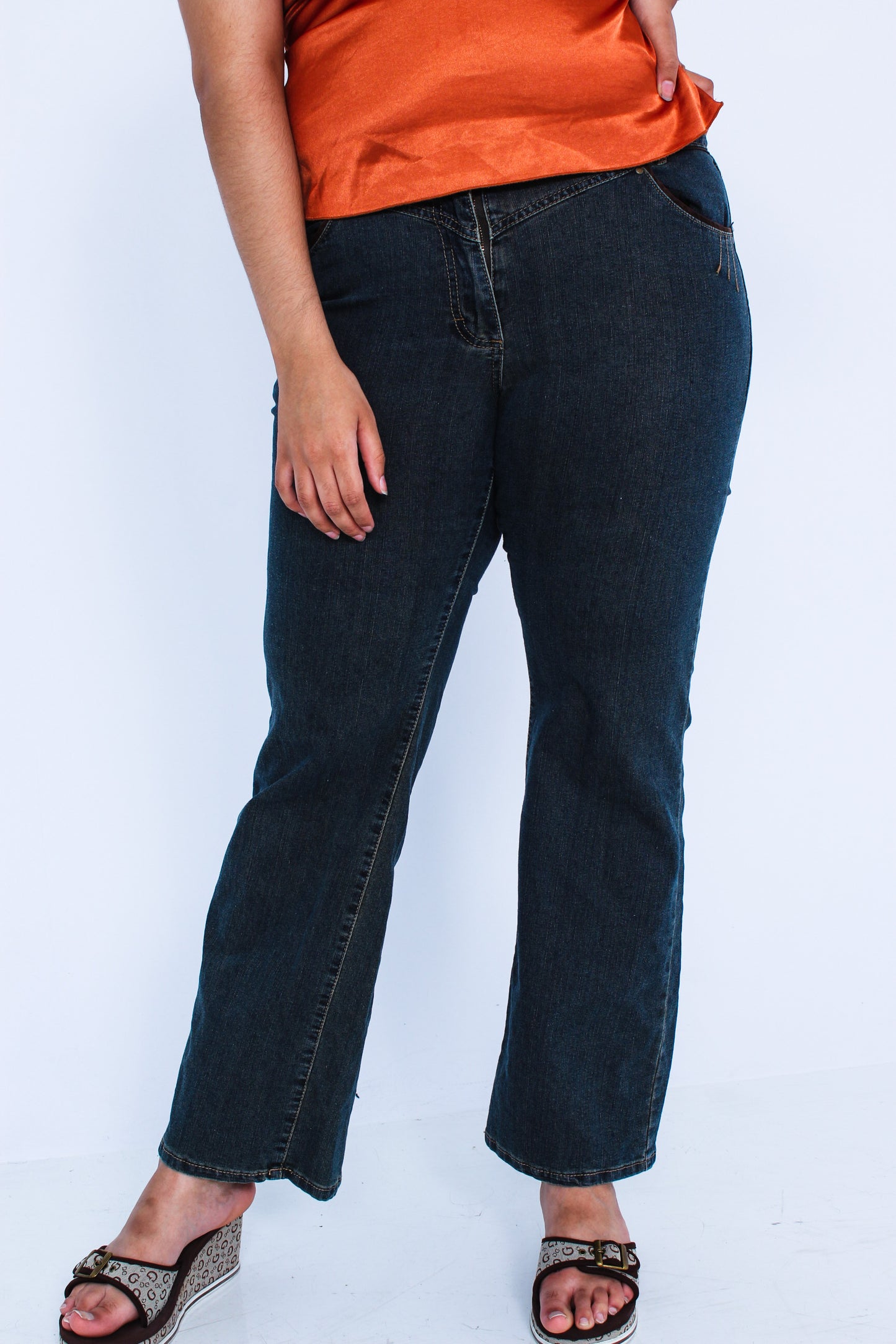 Straight Cut Denim Jeans