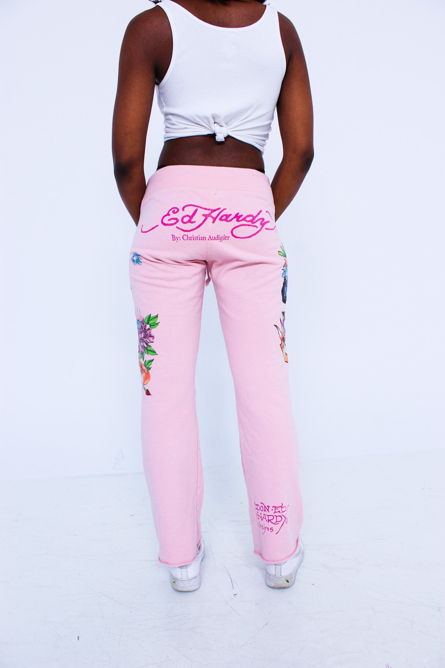 Vintage Pink Ed Hardy Track Pants