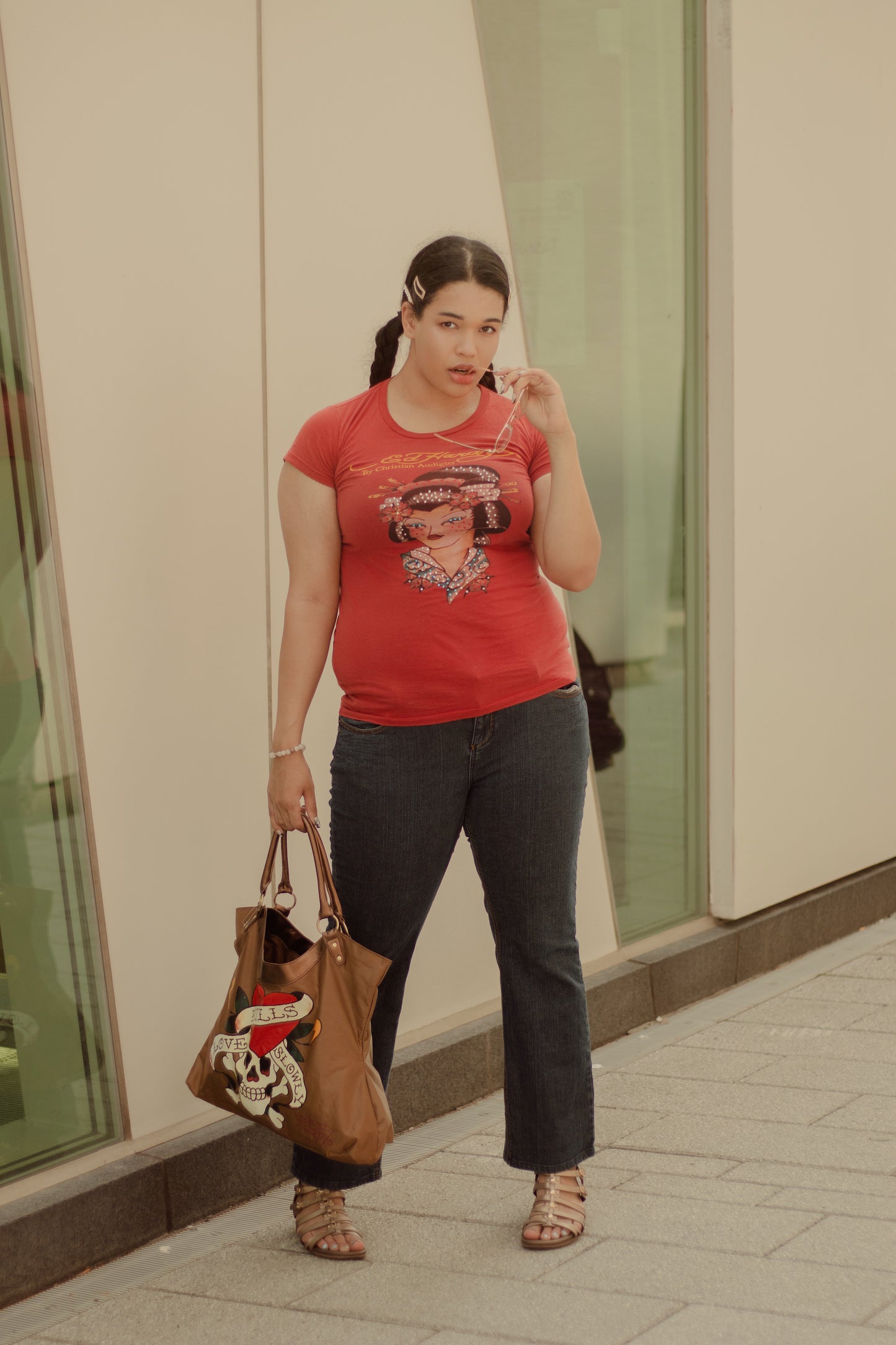 Bronze Ed Hardy Tote Bag