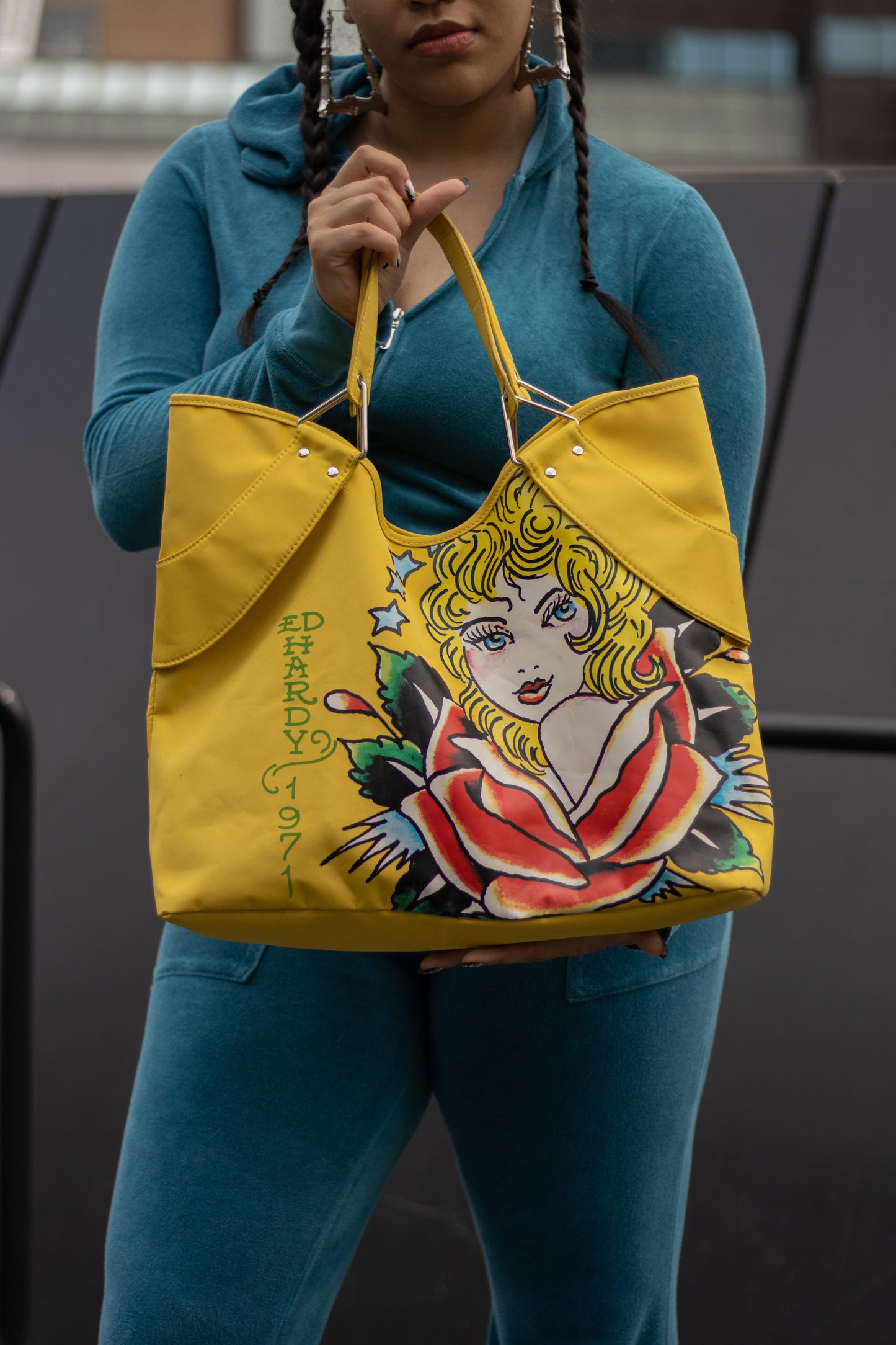 Yellow Ed Hardy Tote Bag