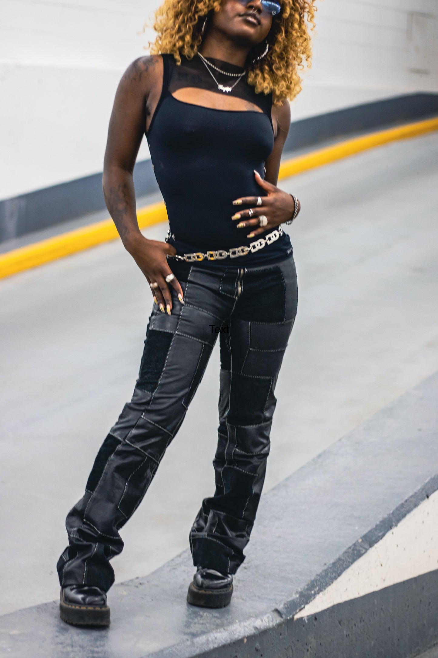 Vintage Patchwork Parasuco Leather Pants