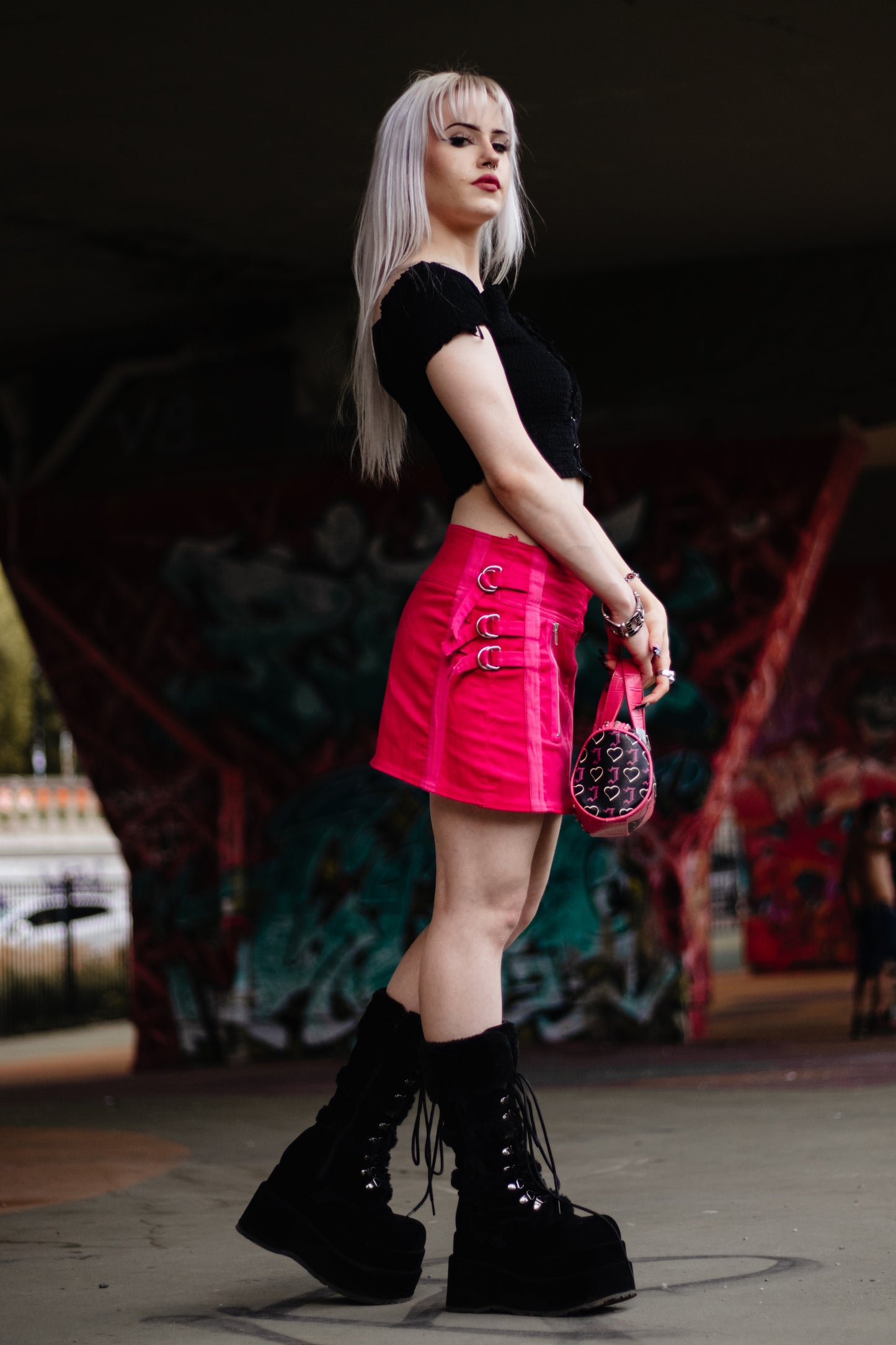 Hot Pink Lip Service Mini Skirt