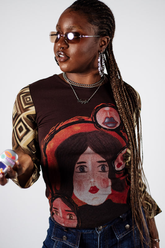 Funky Brown Long Sleeve Top