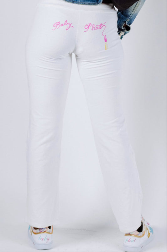 White Baby Phat Spell Out Track Pants